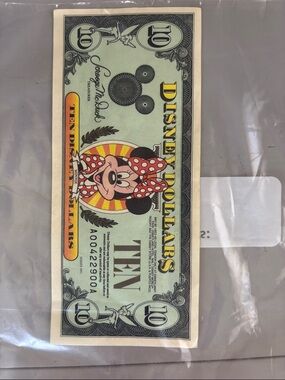 Disney Minnie Mouse Collectible Note - Mint Green, Yellow & Red